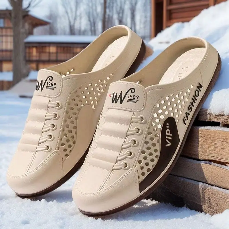 

Мужские повседневные тапочки Canvas oes без шнуровки, противоскользящие дышащие летние тапочки Lazy oes для вождения, новое поступление