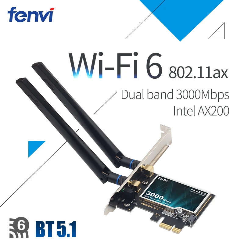 2974Mbps Wifi6 Adapter AX200 Wifi Card PCIe Wireless Bluetooth 5.2 Dual Band 2.4G/5Ghz 802.11ax/ac Desktop For Windows 10/11