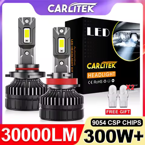 CARLITEK 300W H7 H3 H4 LED Headlight K5C Canbus H11 H8 H1 HB3 9005 HB4 9006 9012 HIR2 H9 H16 6500K 30PCS 9054 CSP Car Lights