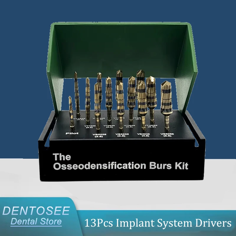 

13pcs/Set Dental Osseodensification Bur Implant Maxillary Sinus Lift Drills Kit Dental Tools