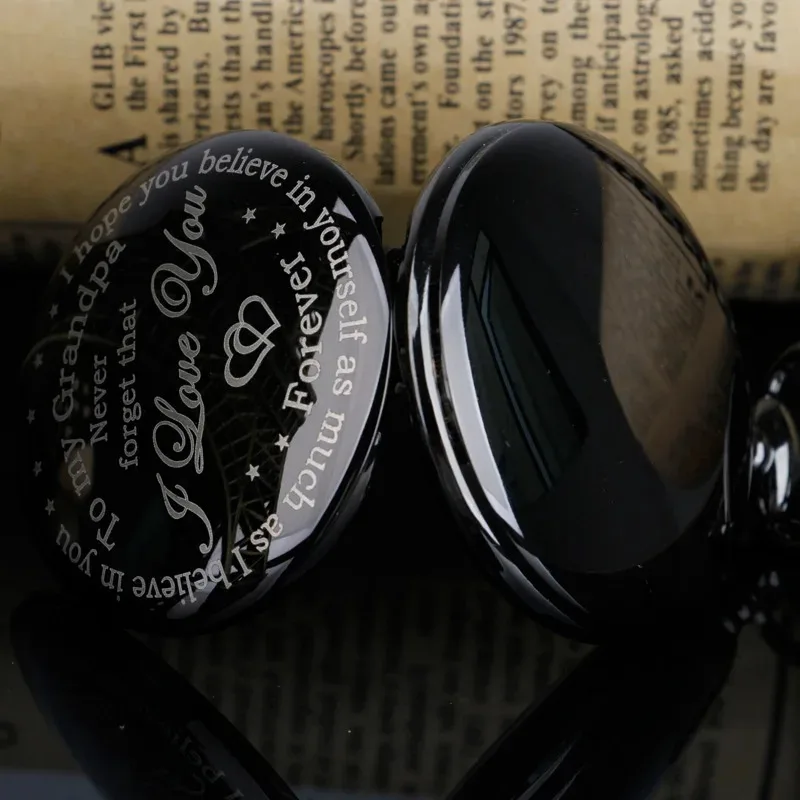 I LOVE YOU Steampunk 맞춤형 "To my Grandpa" 석영 회중 시계 체인 시계 생일 선물 펜던트 목걸이에 대한 할아버지 선물