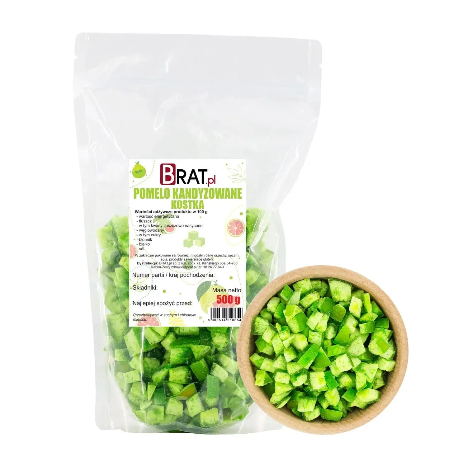 Pomelo kandyzowane kostka 500g