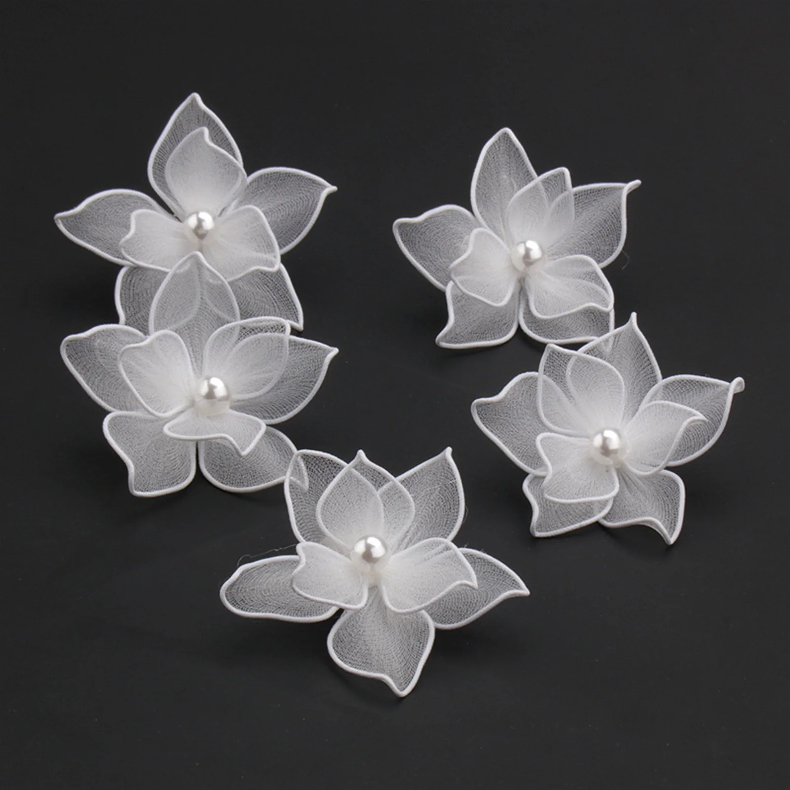 Elegant White Silk Flower Hairpin Side Clips Fairy Floral Headpieces for Bride Wedding Hair Jewelry Women Party Hair Accessories