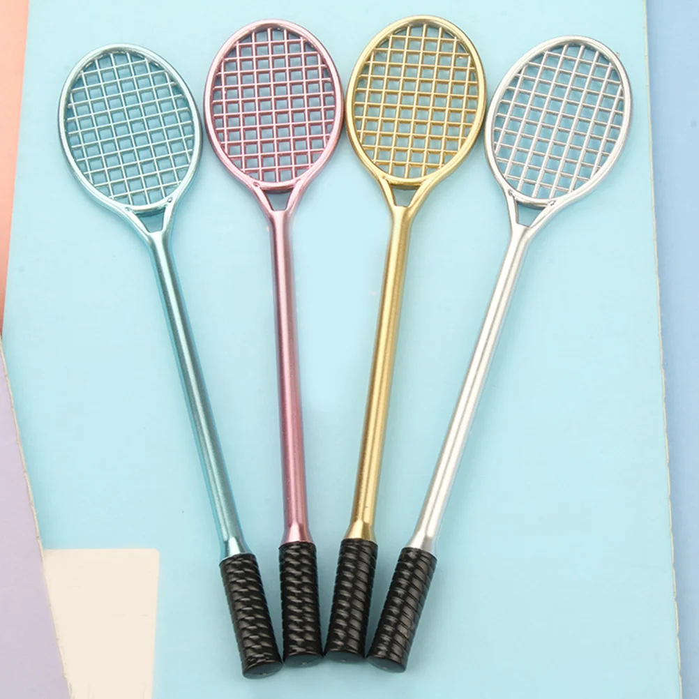 

24Pcs Novelty Tennis Racket Gel Pen Dual Function Creative Stationery for School Office Playtime Black Ink Writing Supply