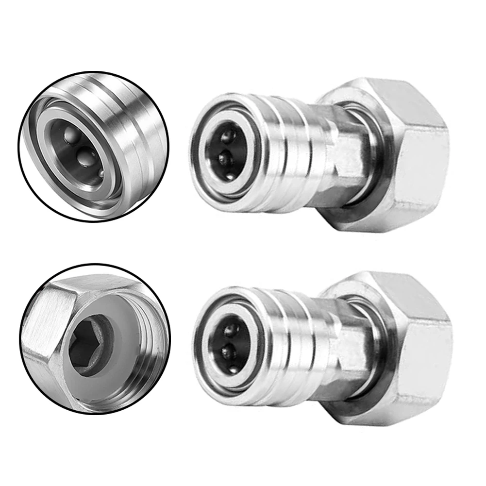 Garden Hose To Pressure Washer Adapter 3/4 GHT To 1/4 Quick Connect Stainless Steel For Car Patio Cleaning Tool