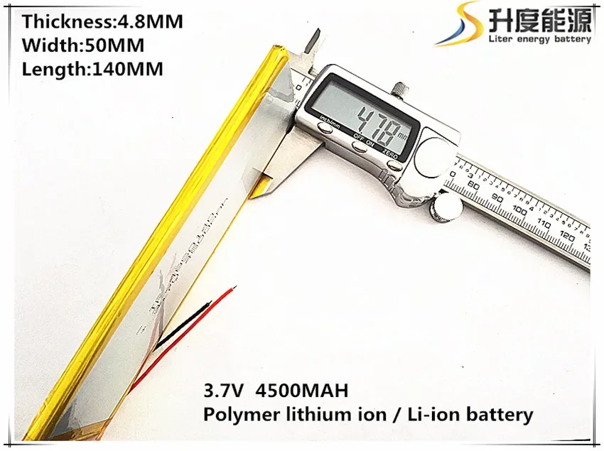 3.7V 4500mAh 4850140 Lithium Polymer Li-Po li ion Rechargeable Battery cells For Mp3 MP4 MP5 GPS  mobile bluetooth