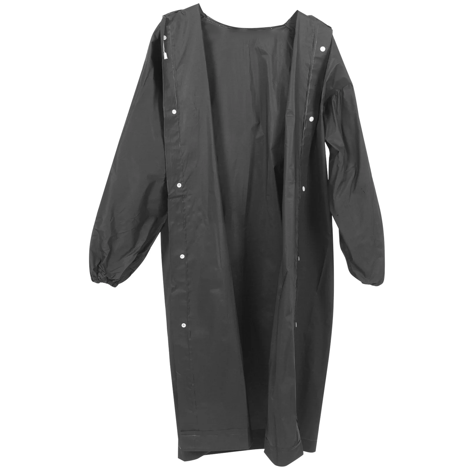 

Длинный плащ для взрослых, многоразовое пончо от дождя с капюшоном из ЭВА, водонепроницаемая уличная одежда для пеших прогулок, кемпинга, путешествий, черный