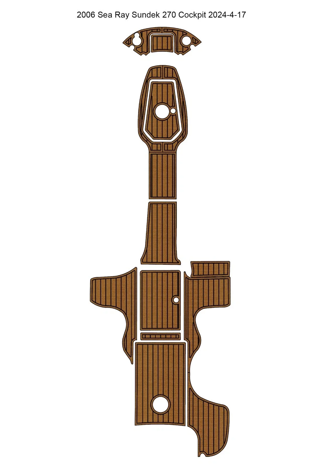 

2006 Sea Ray Sundeck 270 Swim Platform Cockpit Pad Boat Customized EVA Foam Faux Teak Deck Floor Mat Boat Accessories