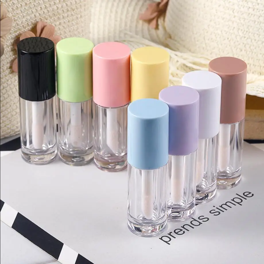 5ml colorful round lip tube glosses booster salve  gel moisture gel eye growth liquid conditioner make up packing