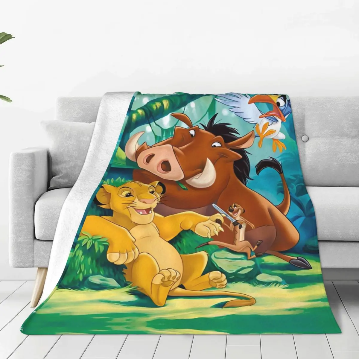 Lion King Simba Cartoon Miniso Flannel Blanket Super Warm Throw Blanket for Home Decor Picnic Aesthetic Bedspread Sofa Bed Cover