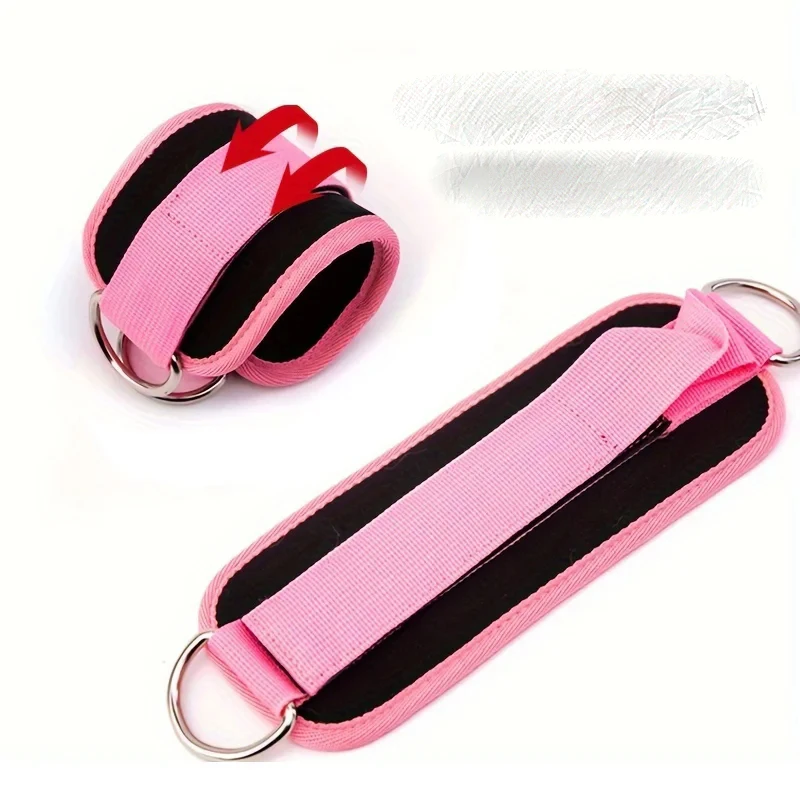 Per Gantry Calcio posteriore Allenamento Esercizio dell'anca Esercizio per il corpo inferiore Cinghie per le gambe regolabili 1 pezzo Cinghie per caviglia fitness rosa