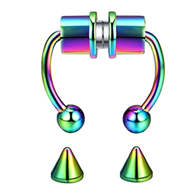 Magnetische Hoefijzer Neus Ringen 316L Rvs Faux Septum Ringen Nep Piercing Clip Op Neus Hoop Ringen Gift Voor Vrouwen meisje