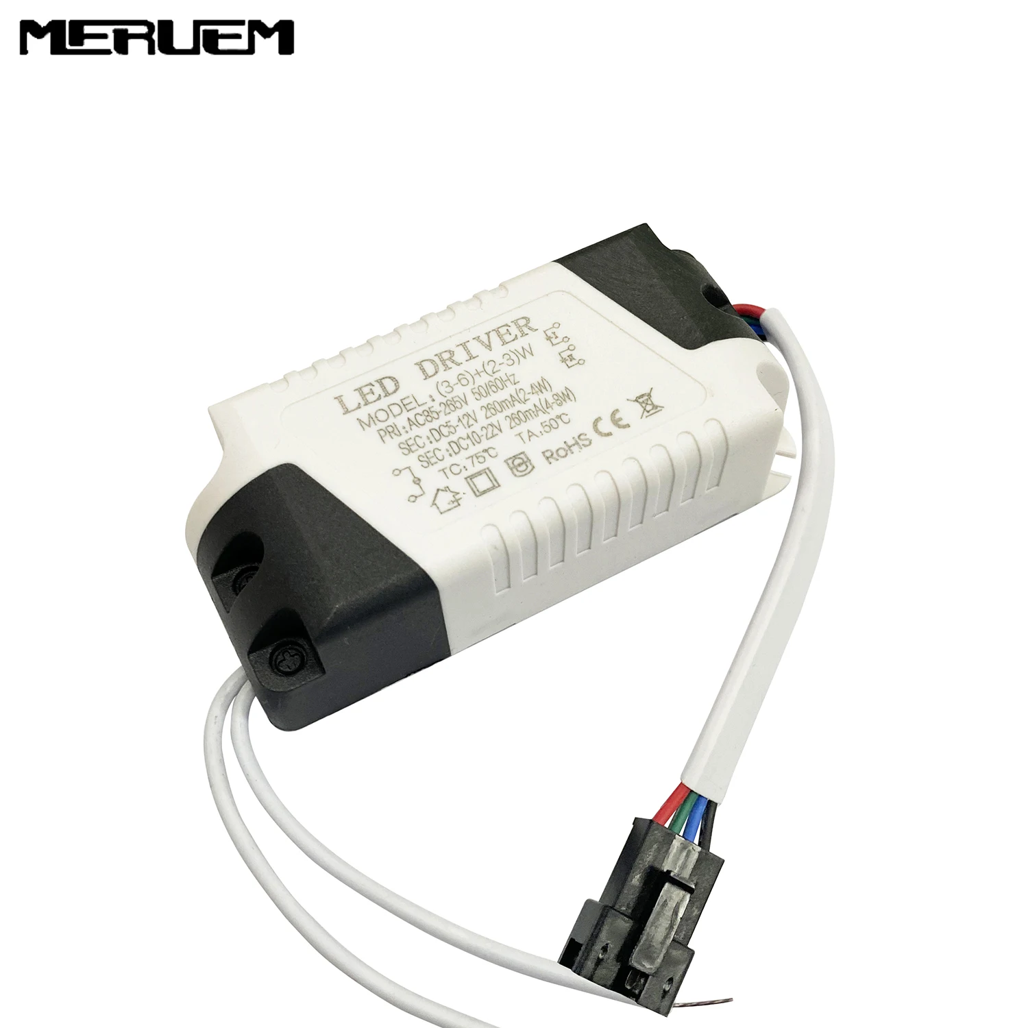 Sterownik LED 3 + 2W,3 + 3W,6 + 3W Transfermer do opraw sufitowych dwukanałowe wyjście: DC9-21V,6-14V 300mA 4pin Connetor AC110V-265V