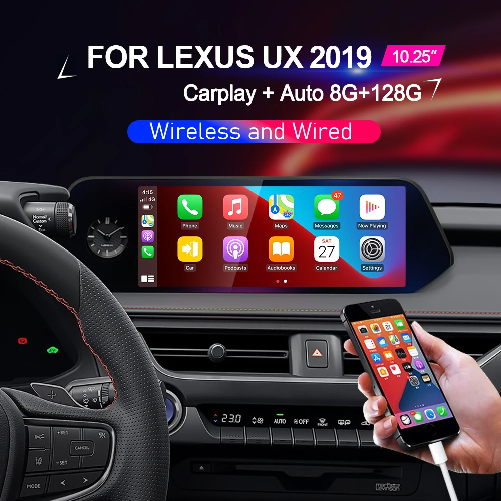 

10.25 inch Car Radio For Lexus UX UX200 UX250h 2019-2023 Android multimedia Video player Wireless Carplay GPS Navigation 4G wifi
