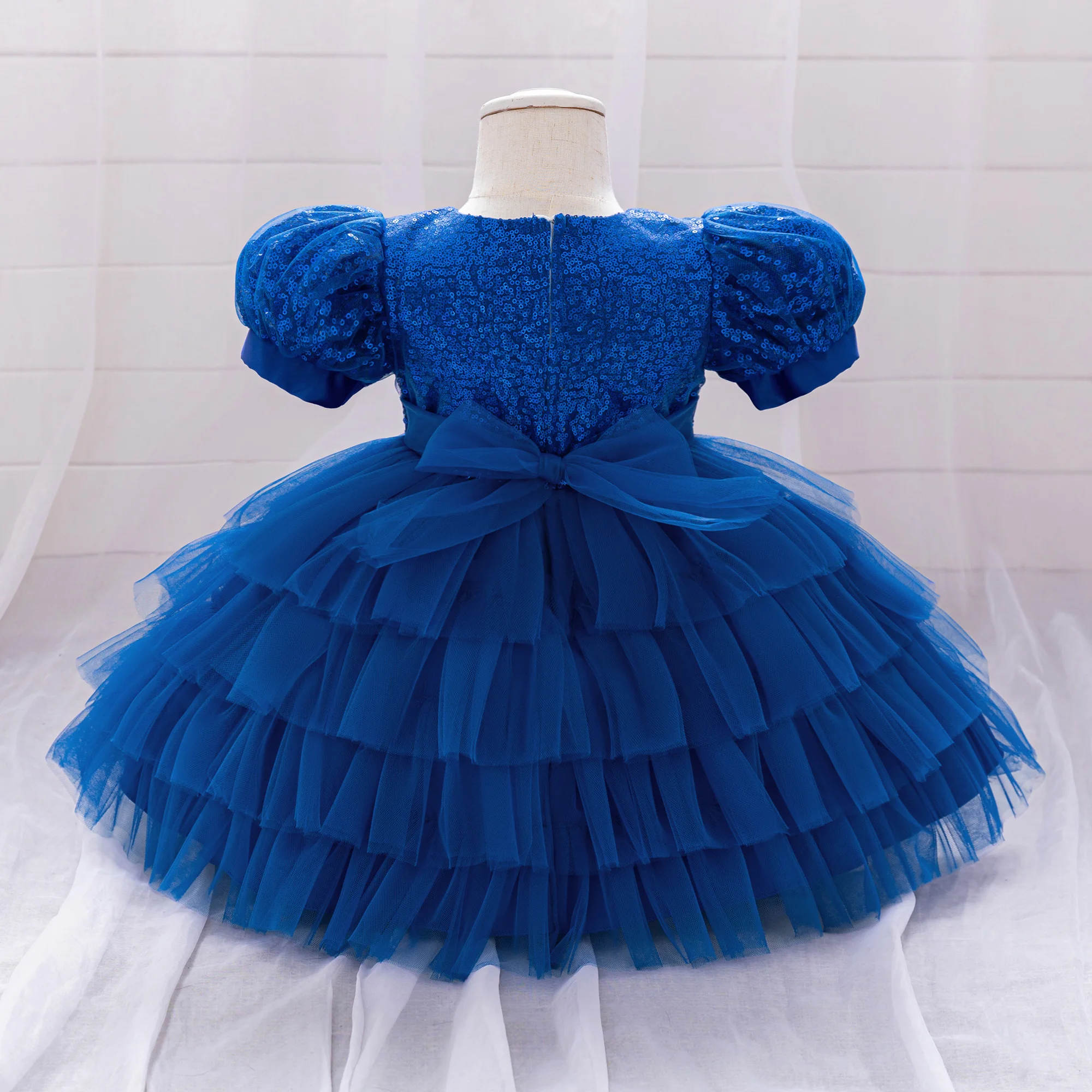 Baby Girls' Sequin Bow Multi-Layer Tulle Adorable Birthday Princess Dress  Suitable For Party Family Occasions Royal Blue Dress - AliExpress 1501
