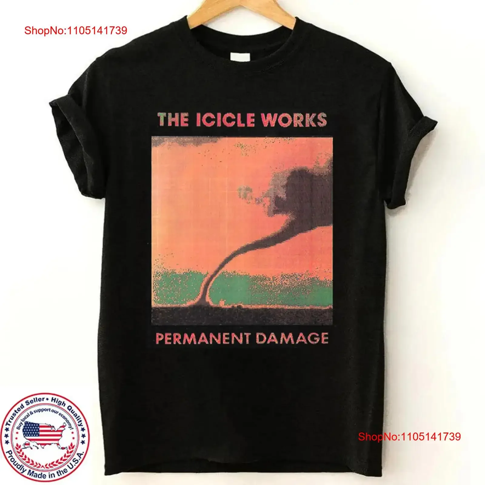 

The Icicle Works Band Permanent Damage T Shirt Full Size S 5XL TT1034 vintage Washed Soft streetwear Top For Everyday Wear