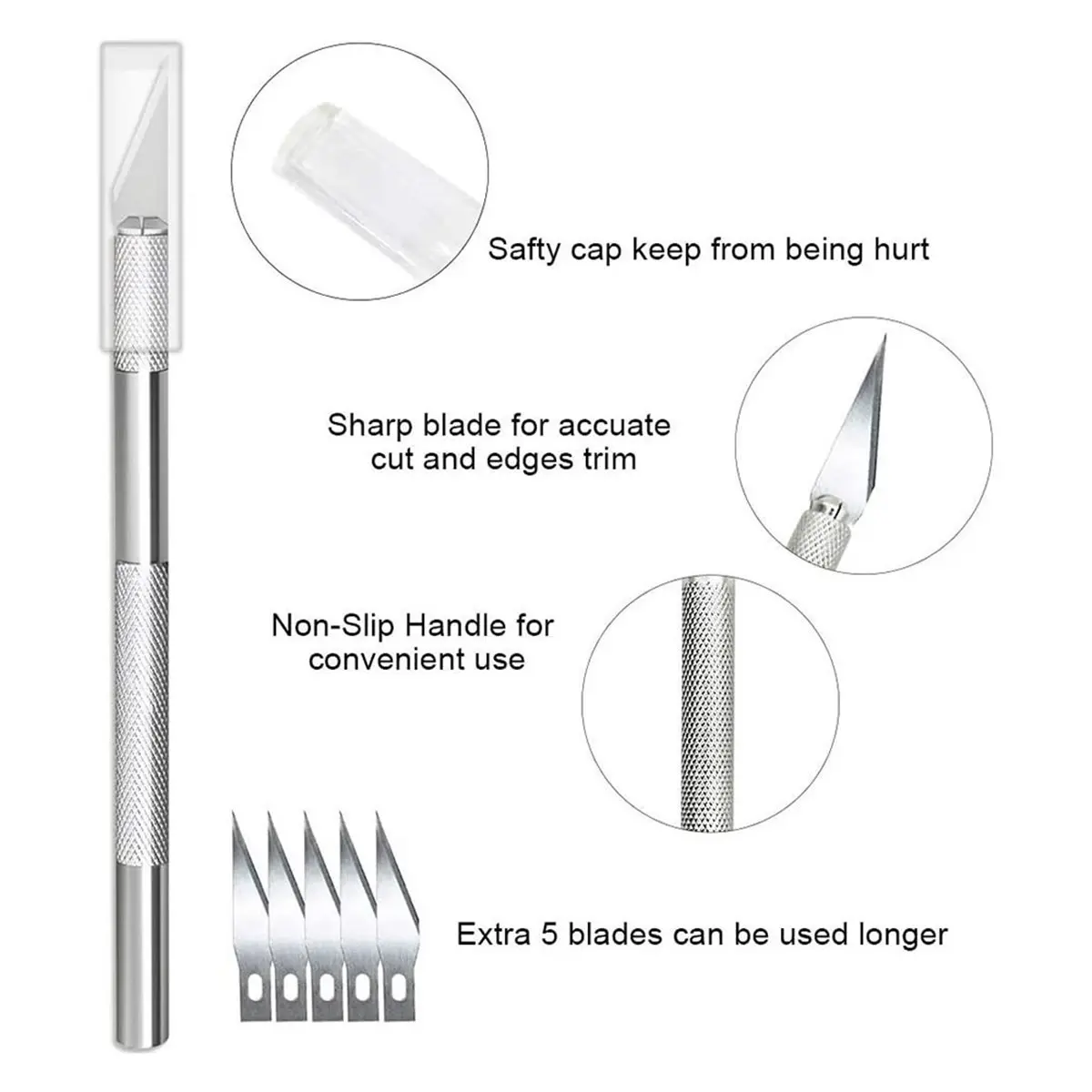 Wallpaper Smoothing Tool Kit Hard Soft Squeegee Vinyl Cutter Craft Knife with 5 Blades Measuring Tape for Window Tint