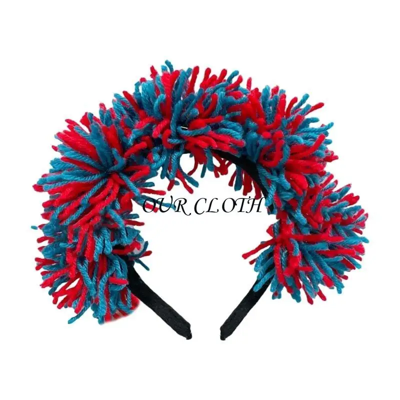 Fabric Pompoms Headband Patriotic Hairhoop Independence Days Gathering Hairband Y1AC