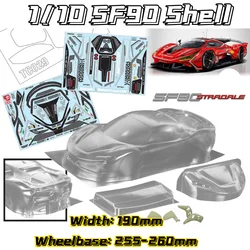 1/10 SF90 Stradale RC PC Shell Body Clean Shell 190mm Width 260mm Wheelbase With Lampshade Spoiler 1/10 Drift Hsp Mst 3R Yokomo