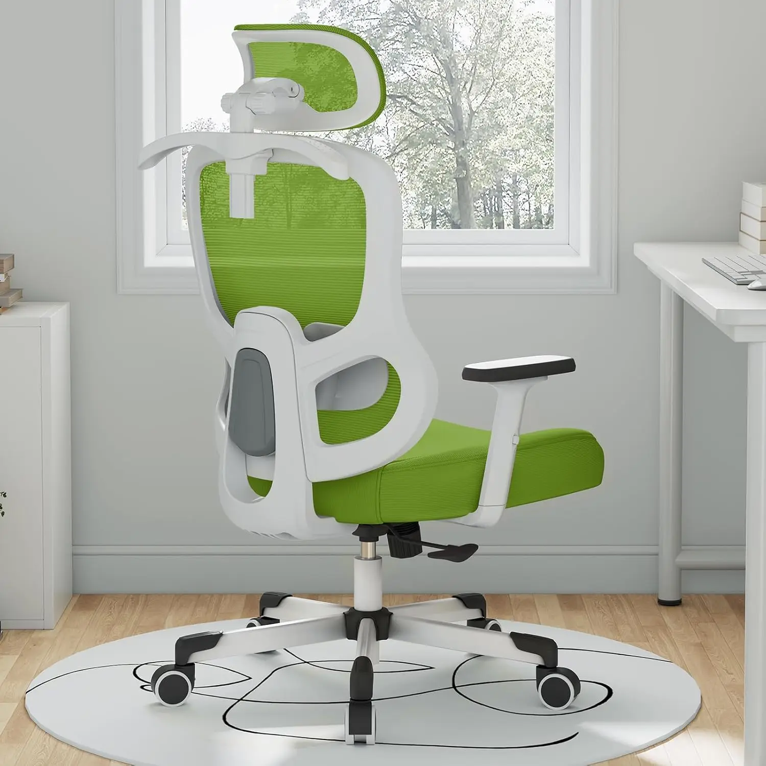 

Ergonomic Office Chair Big Tall Reclining Gaming Chair Adjustable Lumbar Support 2D Armrest 6D Headrest Breathable Mesh Swivel