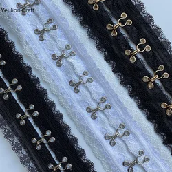 Yaulioncraft Lace Pair fibbia fettuccia materiale fai da te cucito a mano indumento matrimonio corsetto cinghie Trim accessori in pizzo