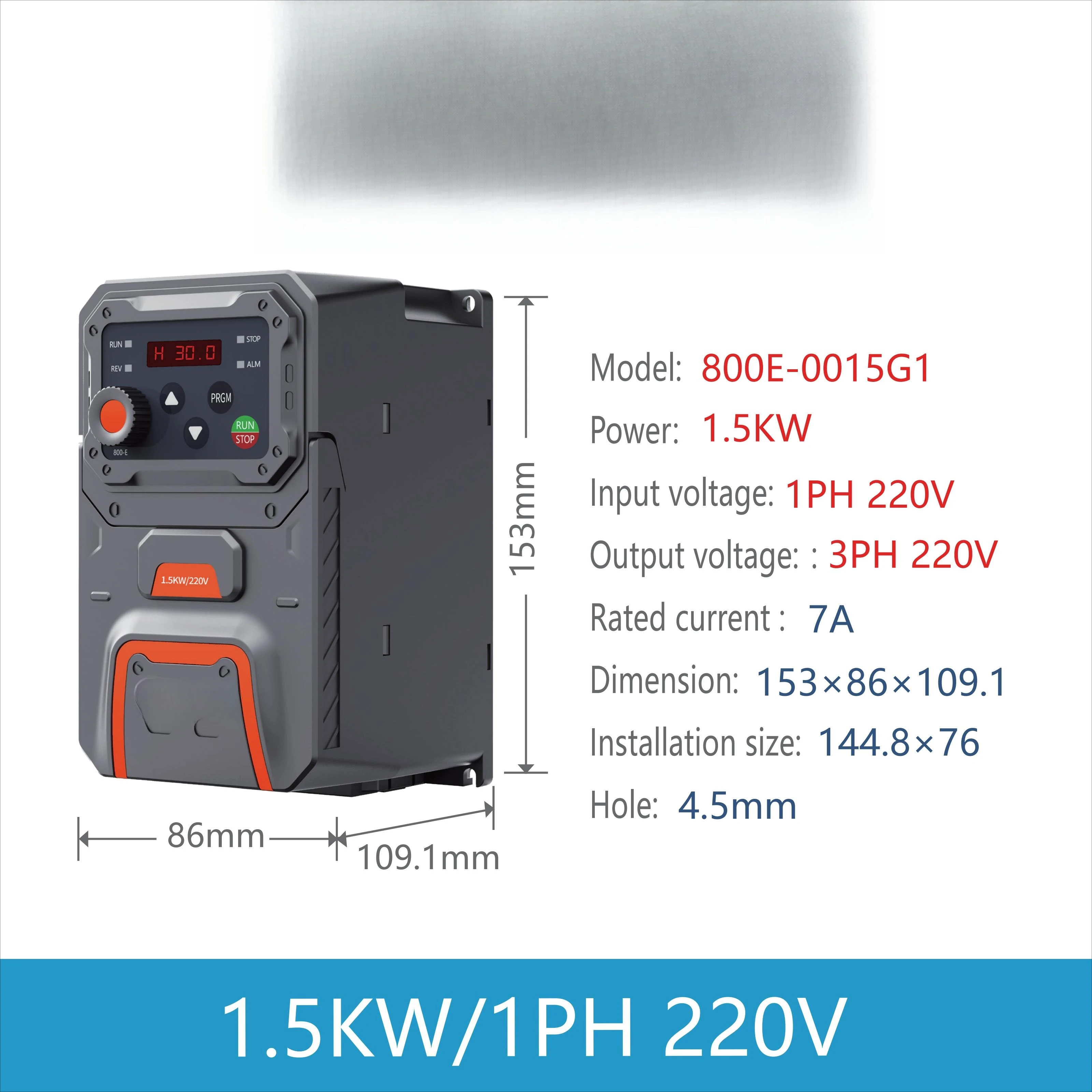 1.5KW Single Phase 220V VFD Variable Frequency Drive AC Motor Inverter for Booster Pump Constant Pressure Control