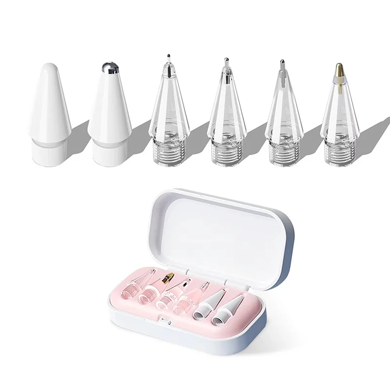 

6pcs Replaceable Pen Tips Touch Screen Pen Nib For Apple Pencil 1 2 Pencil Nibs Upgraded Replacement Tip For iPad Pro Pencil Nib