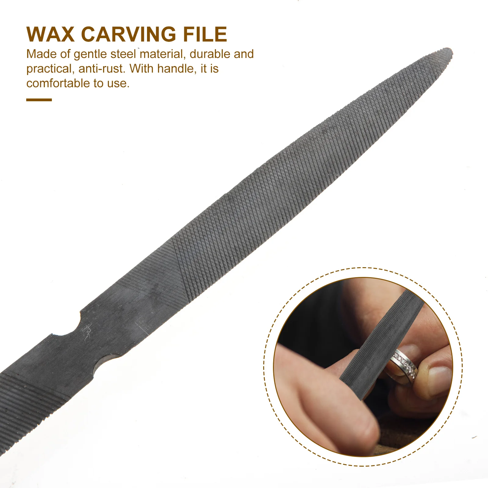 

Half Round Wax File Double Ended Filing Tool For Jewelry Carving Woodworking Repair High-Density Grinding Steel