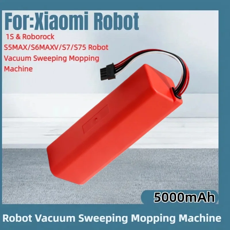 

1S/Roborock S5MAX/S6MAXV/S7/S75 Battery – 14.4V 5000-6500mAh High-Capacity for XiaoMi Robot Vacuum Sweeping Mopping Machine
