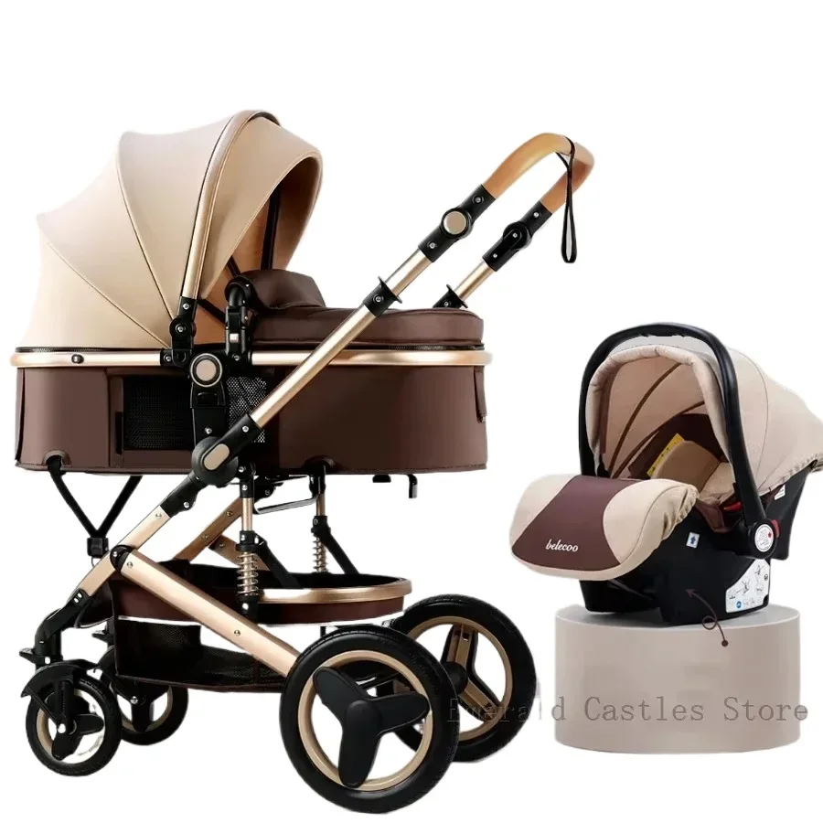 

3in1 Baby Stroller With Car Seat,High Landscape Stroller Luxury Infant Stroller Set Newborn Baby Car Seat Trolley Pushchair