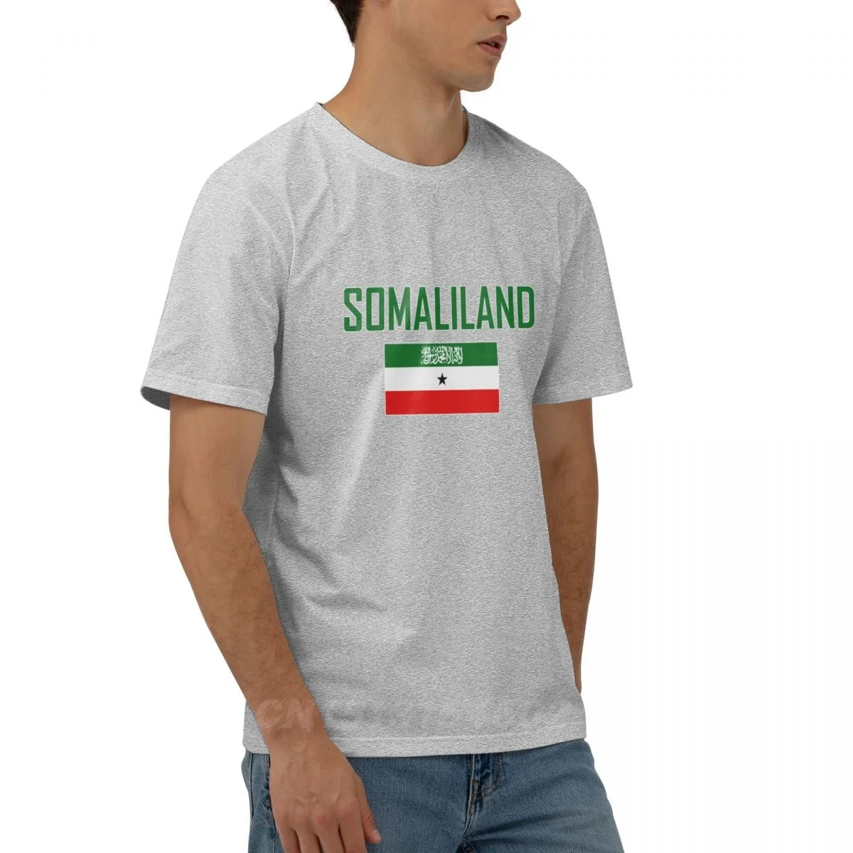 100% Cotton Somaliland Flag With Letter Design Short Sleeve T shirts Men Women Unisex Clothing T-Shirt Tops Tees 5XL