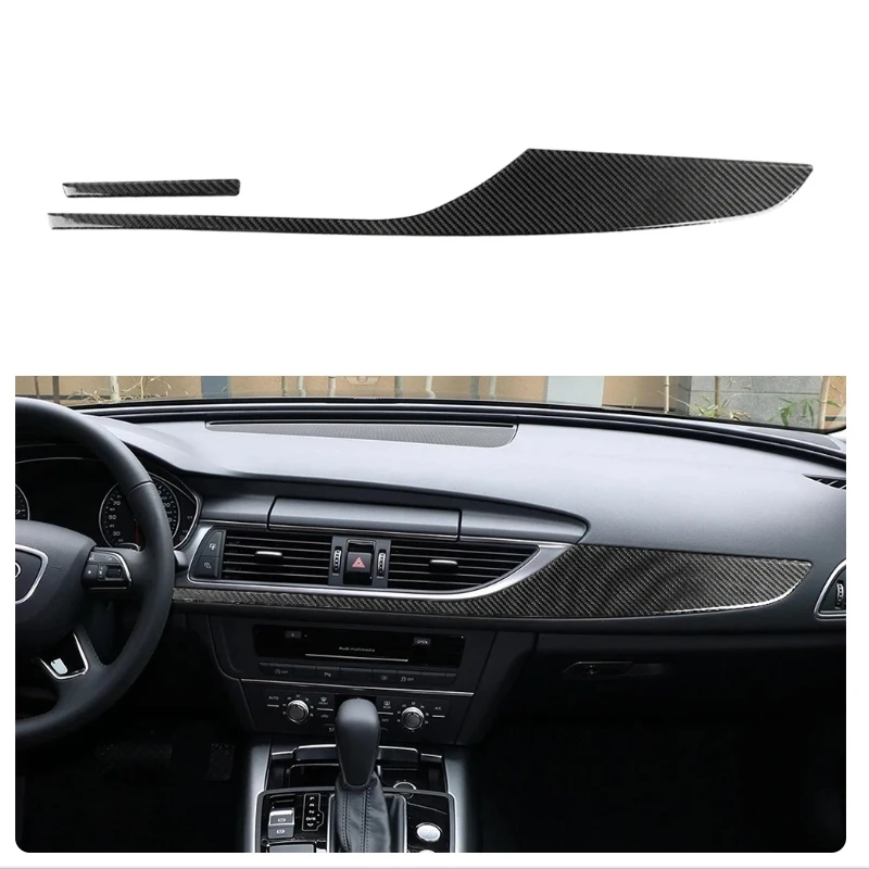 Center Console Dashboard Panel Decoration Cover Trim for Audi A6 S6 C7 A7 S7 4G8 2012-2018 Car Interior Accessory Carbon Fiber