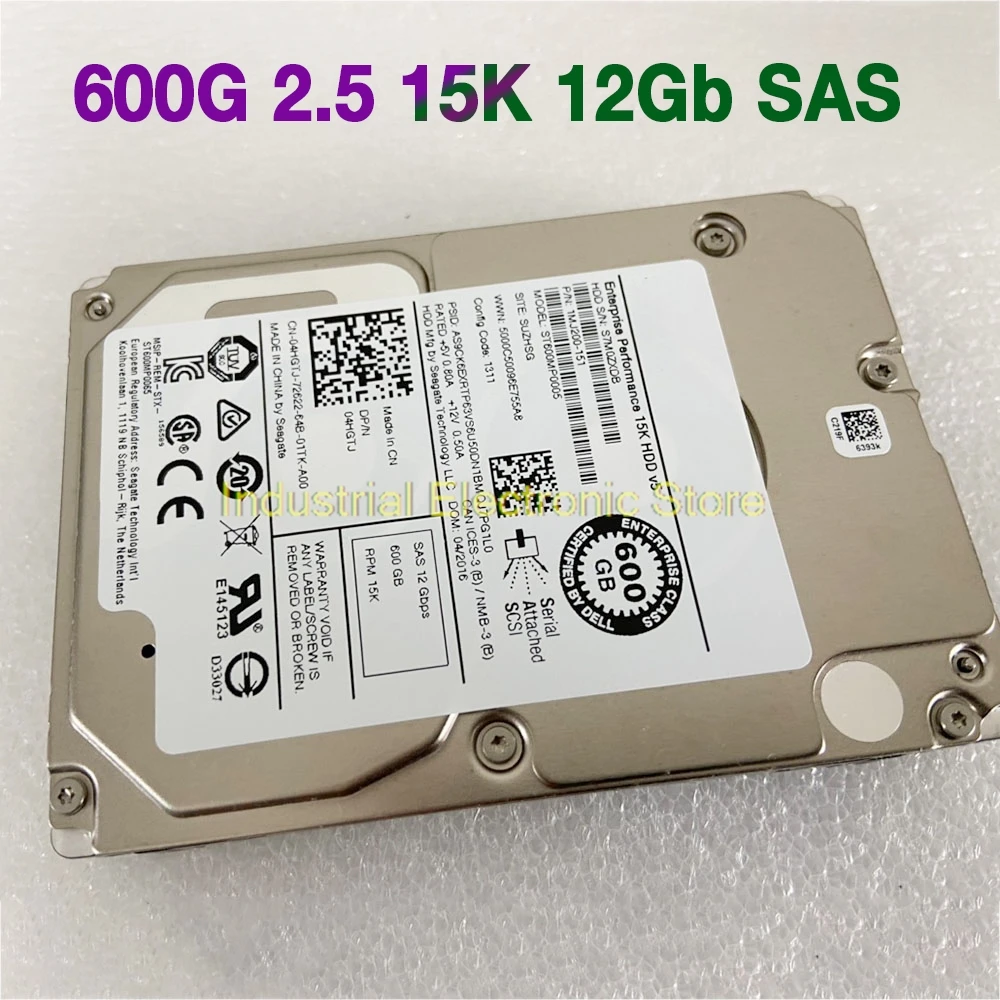 

600GB For DELL ST600MP005 600G 2.5 15K 12Gb SAS 04HGTJ 4HGTJ Server Hard Disk