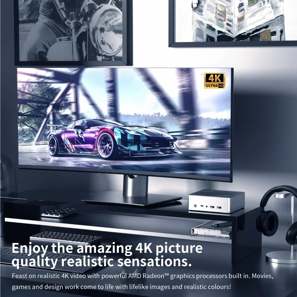 كمبيوتر صغير معدني باستخدام الحاسب الآلي SZBOX Z88 Ryzen 7 8845HS Windows 11 DDR5 5600Mhz 32GB 1TB SSD 2.5G Lan Wifi6 BT5.2 كمبيوتر ألعاب سطح المكتب