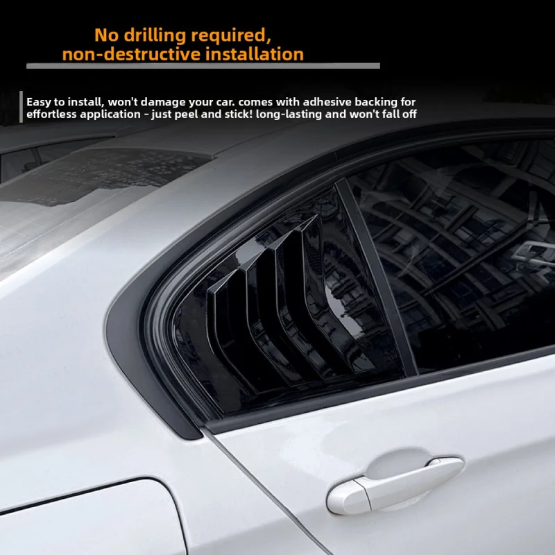 Sporty Rear Quarter Window Louvers for BMW 3 Series F30 318i 320i 325i 2013 2019 Car Window Blinds Shades Sticker Covers