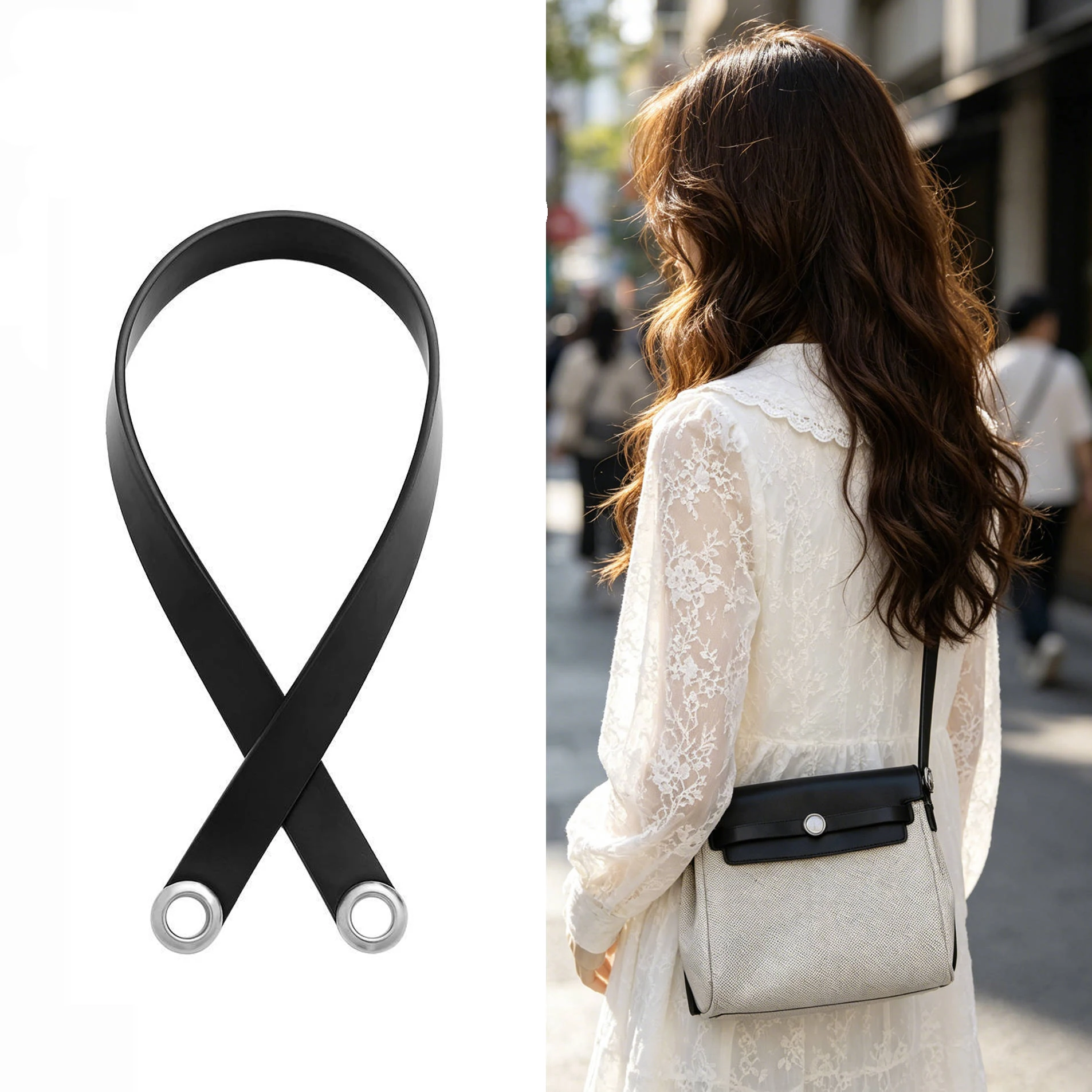 herbag-mini用バッグショルダーストラップ。キャンバス素材、防水加工、耐久性に優れ、ファッション性も兼ね備えたバッグストラップ。バッグの改造やアクセサリーとして最適。