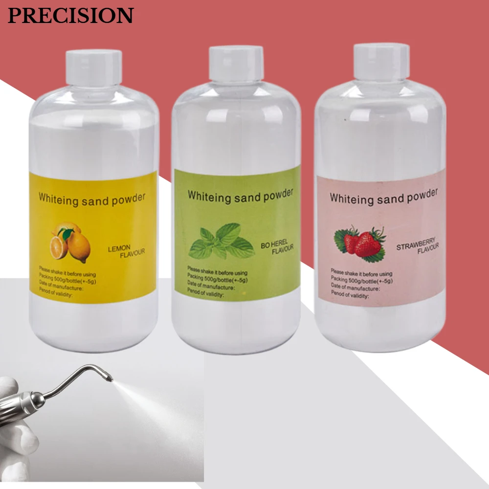 

Dental Air Prophy Powder Cleaning Powder Teeth Polishing Plaque Stain Remove Mint Lemon Strawberry Flavor Material
