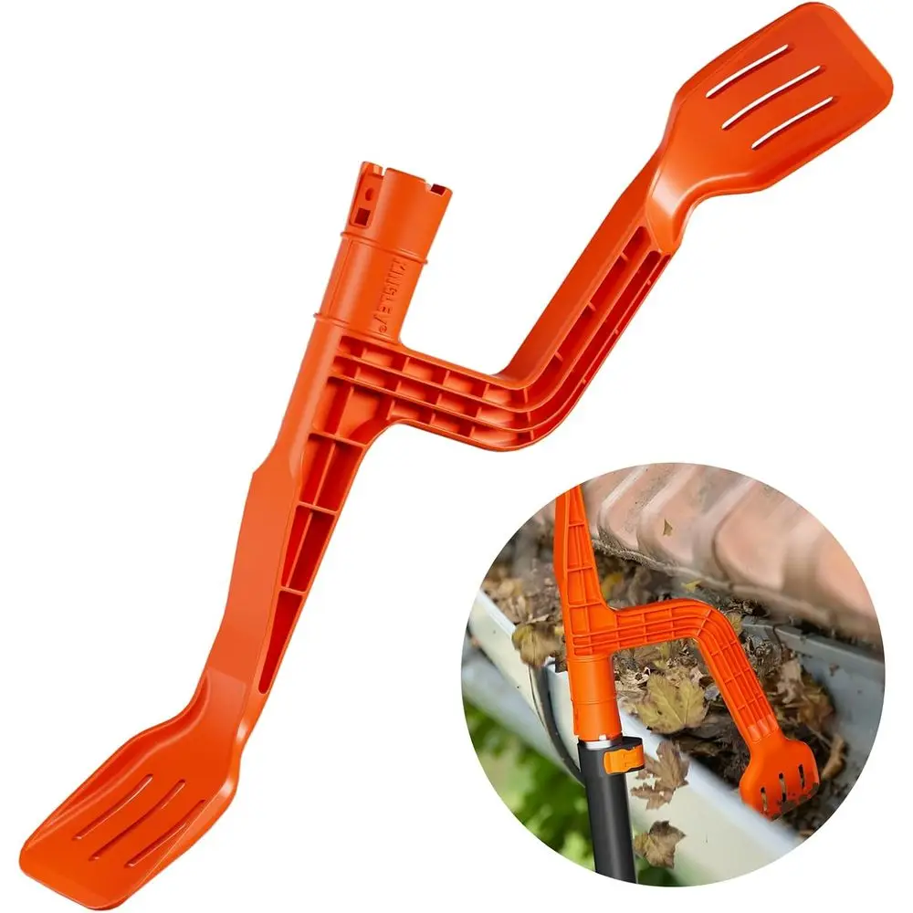 

Ground-Level Gutter Cleaning Tool with Mini Rake and Threaded Attachments