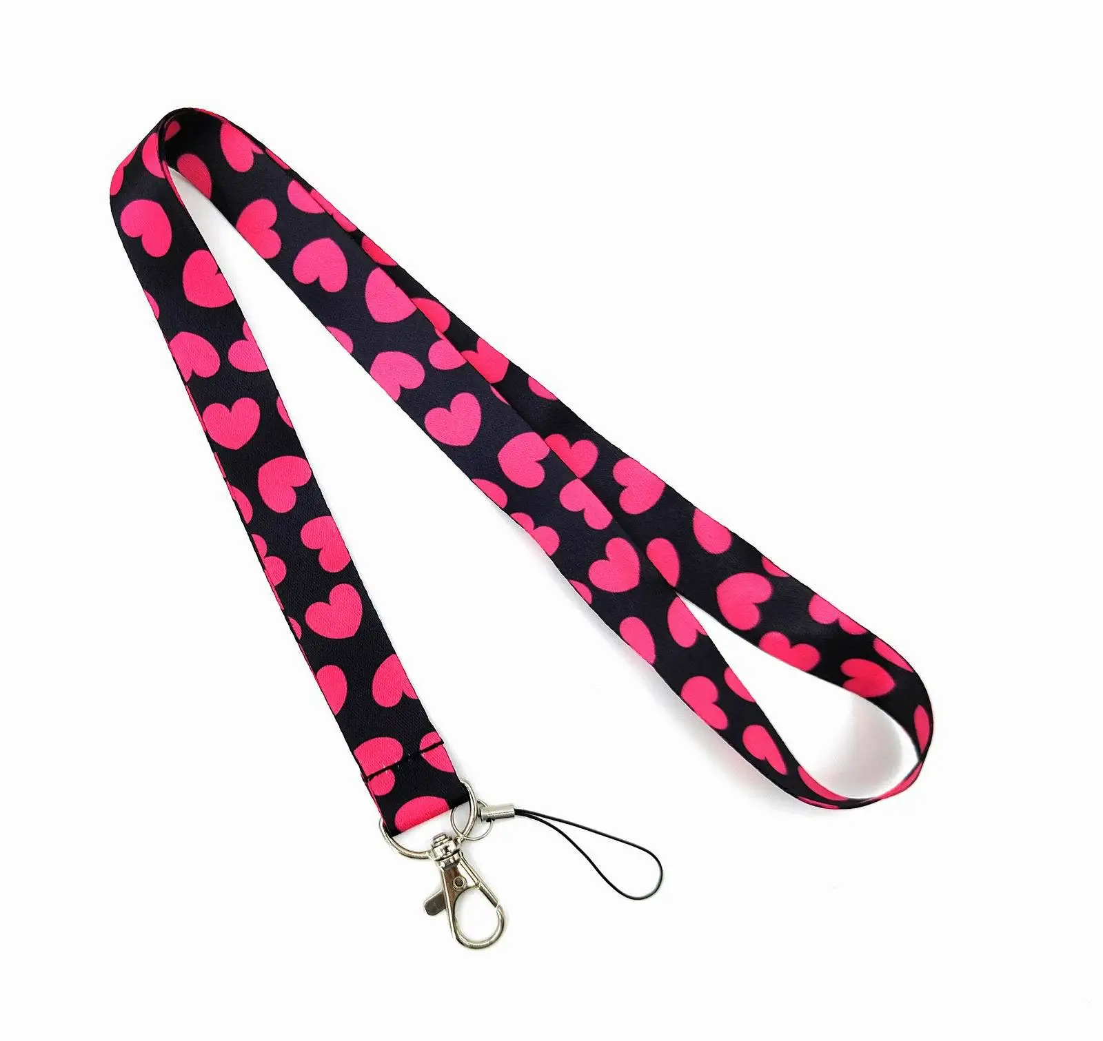 Wholesale Cartoon Heart-shaped Key Lanyard ID Badge Holders Animal Phone Neck Straps with Keyring Phone Accessories D118