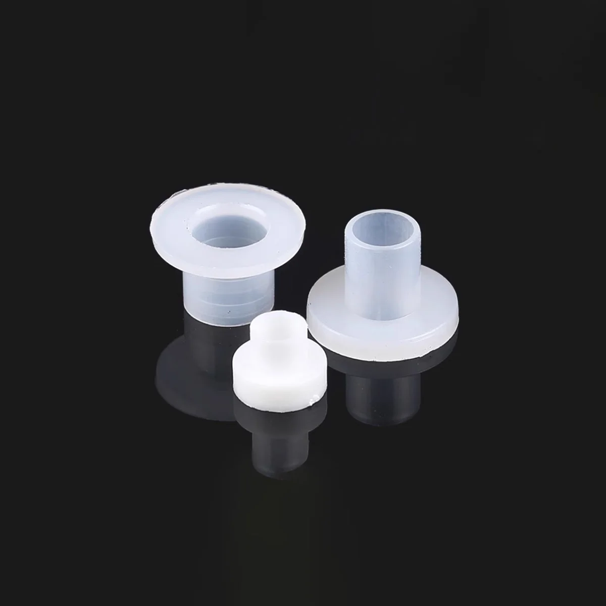 Black / White T-Shaped Nylon Washer / Plastic Concave Convex Step Washer  M5-M6