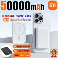 Xiaomi 50000mAh 15W Magnetic Power Bank Mobile Power Wireless Fast Chargeing Mini Powerbank for iPhone Samsung Xiaomi Watches