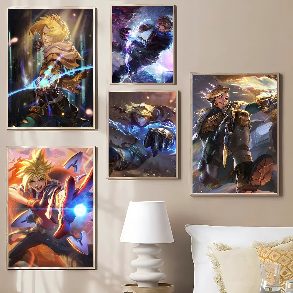 League Of Legends Ezreal EZ Classic Vintage Posters Decoracion Painting Wall Art White Kraft Paper Kawaii Room Decor