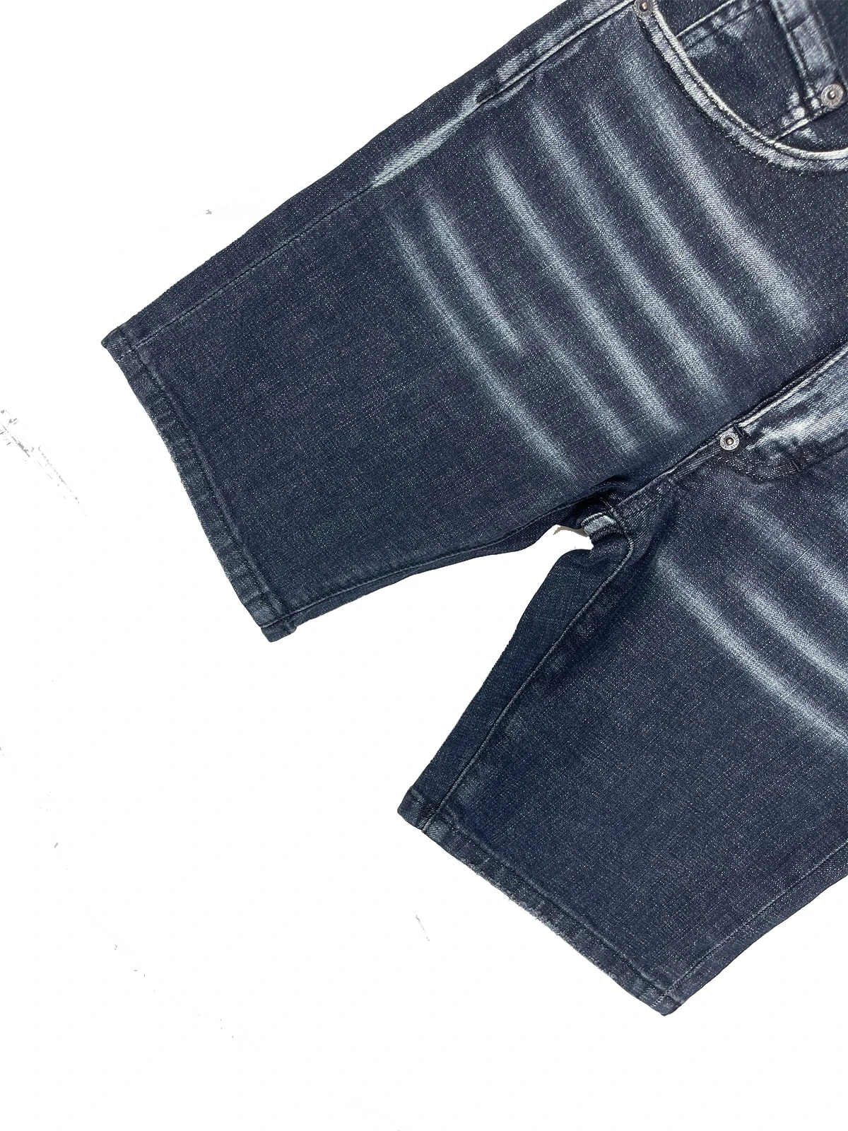 2024 Spring/Summer New D2 Jeans Trendy Men's Pentagram Pants Washed, Worn, Patched Small Feet Blue Denim Shorts for Men