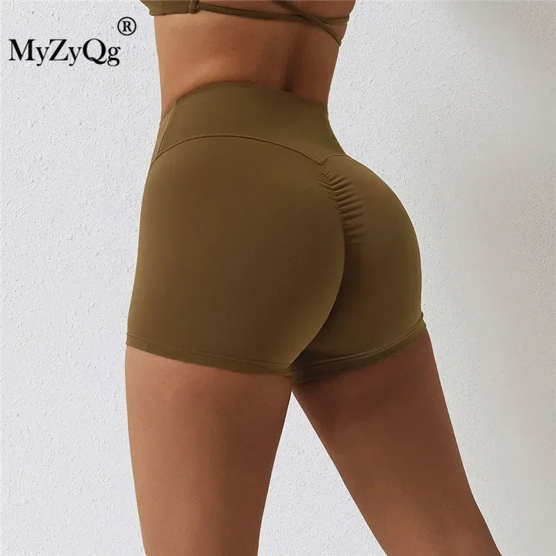 MyZyQg Frauen Outdoor Sport Yoga Shorts Schnell Trocknend Fitness Laufen Gym Biker Radfahren Workout Pilates Push-Up Hose Eng