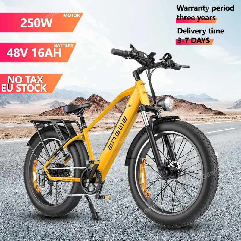 Ebike ENGWE E26 250W Motor 48V16AH Hydraulic Suspension Electric Bike 26*4.0-inch Fat Tire Bike Mountain Snow Electric Bicycle