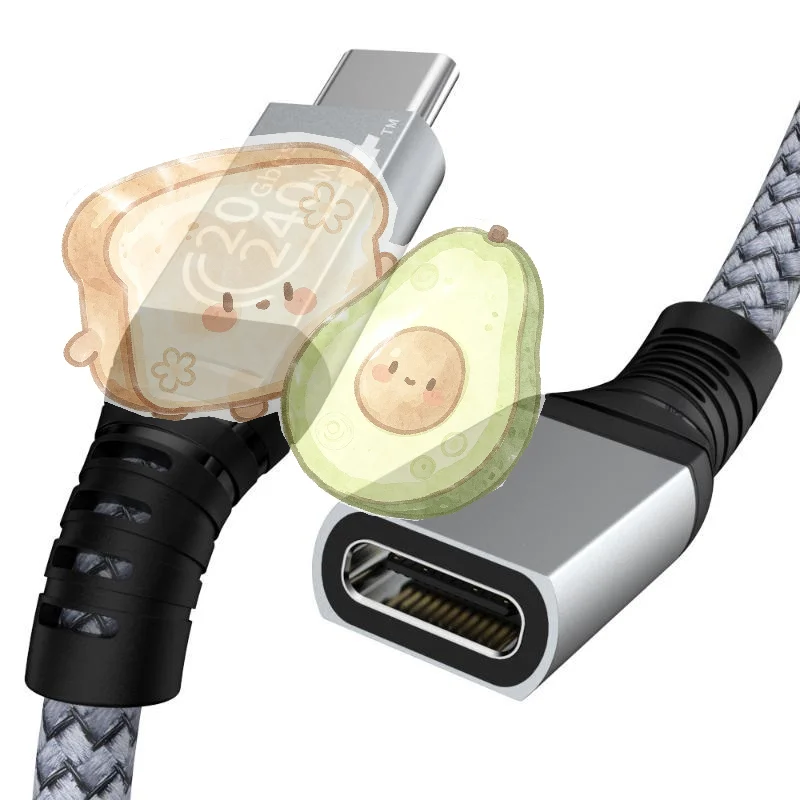 USB 3.2 USB C Extension Cable 240W Fast Charging 20Gbps Transfer Type C Male to Female Extender for Home Office Desktop PC