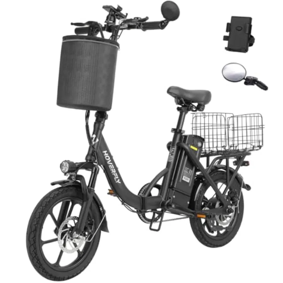 

H3 16 Electric Bike with Removable Battery Front Suspension Pedal-Assist up to 28 Miles Range Folding Commuter E-Bike for Adult