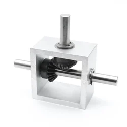 Dispositivo de ángulo 1:1, caja de engranajes cónicos de ángulo recto de 90 °, eje de 10MM, 1,25 M, 20T, Detector de esquinas, piezas pequeñas de marcha atrás