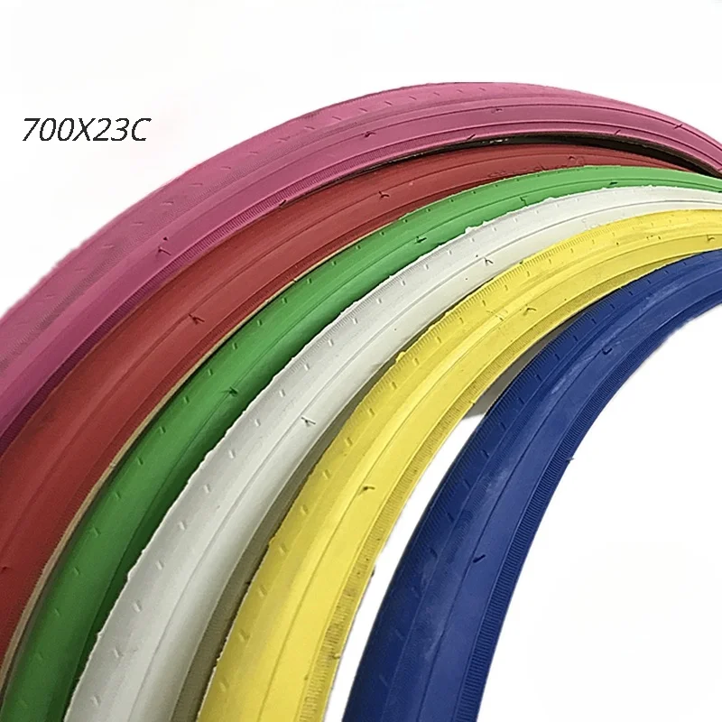 Bunte 700x23C Reifen für Rennrad, Fixie-Bike, Fahrrad, Bahnrad, Drahtreifen für Fixed-Gear-Bike, rosa Farbe – Detail 1