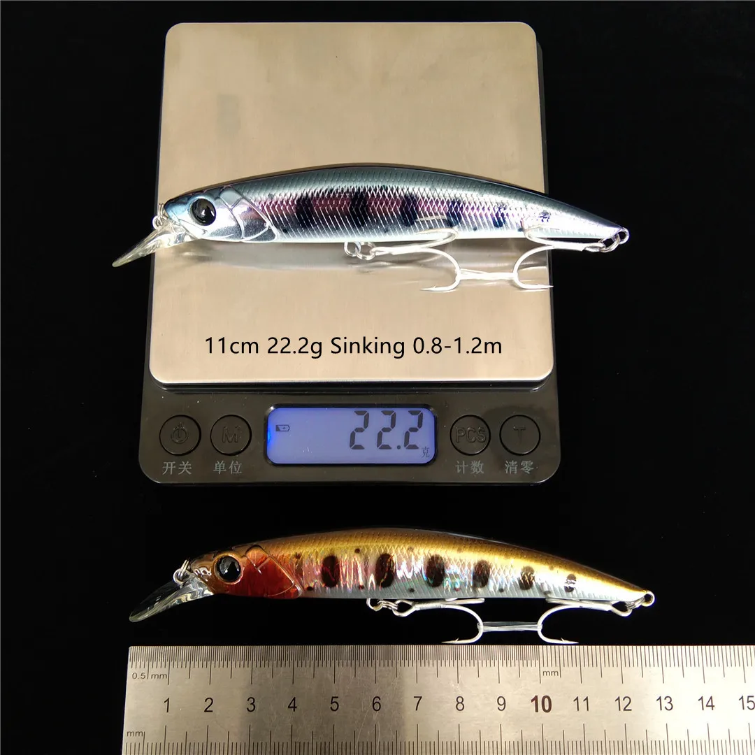 TSURINOYA 8PCS nuovo colore Sinking Minnow Fishing Lure DW77 110MM 23g Long Casting Large Trout Seabass Saltwater Hard Bait wobblle